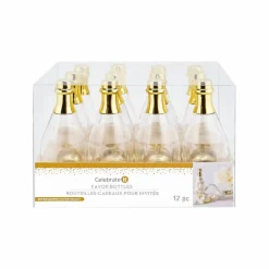 Clear & Gold Favor Bottles, 12ct. by Celebrate Itâ„¢