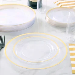 Clear & Gold 40 Piece Dinner & Lunch Plate Set by Celebrate It™