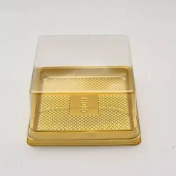 Clear Gold 50 Square 4" Plastic Mini Dessert Favor Boxes Cupcake Holders Party