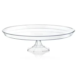 Clear Medium Round Plastic Cake Stands - 11.6" (12 Cake Stands)