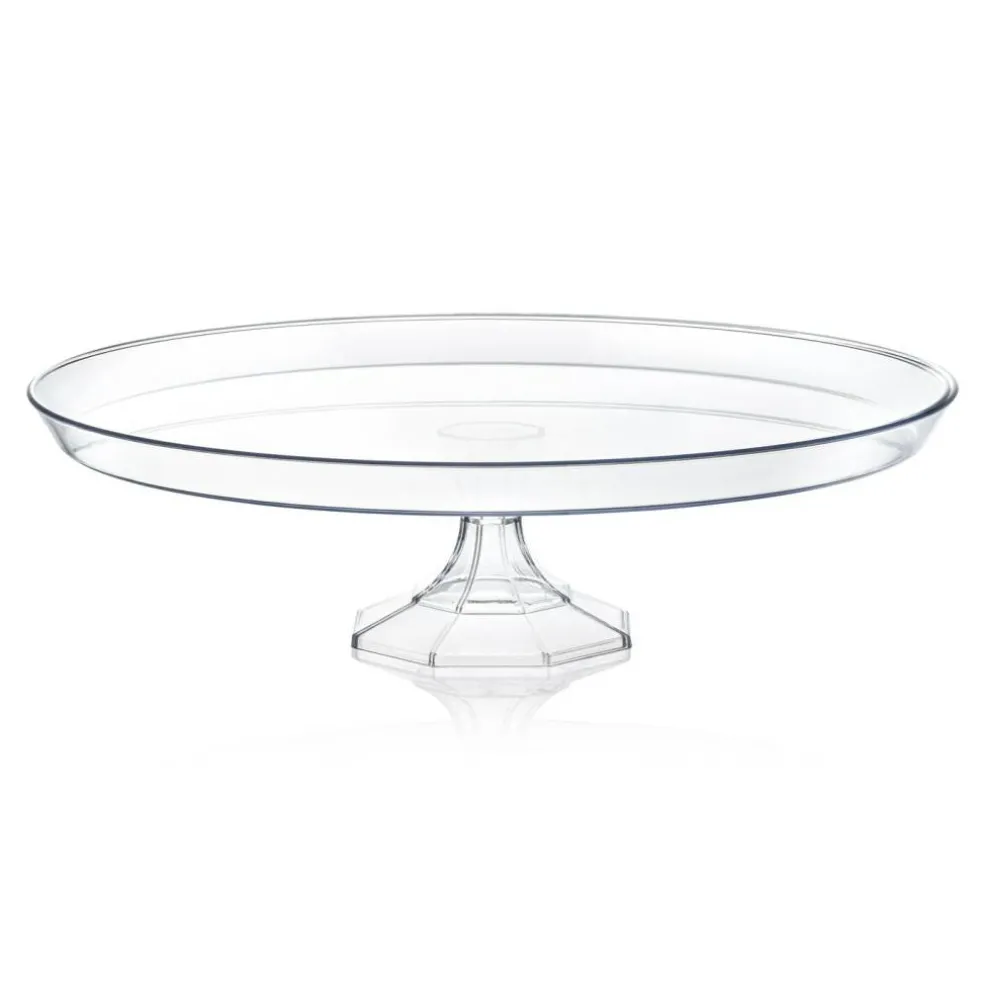 Clear Medium Round Plastic Cake Stands - 11.6" (12 Cake Stands)