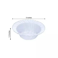 10 Clear 5 oz Flared Plastic Dessert Ice Cream Bowls Party Events Decorations