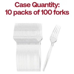 Clear Plastic Disposable Forks (1000 Forks)