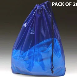 Clear Poly Bag with Single Drawstring & 3