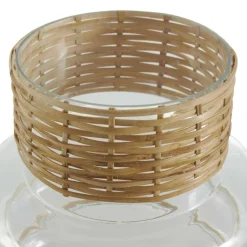 Clear Rattan Wrapped Glass Bubble Vase Set