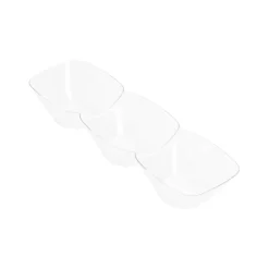 Clear Rectangular 3-Hole Mini Plastic Bowls (240 Bowls)