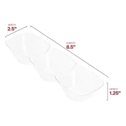 Clear Rectangular 3-Hole Mini Plastic Bowls (240 Bowls)