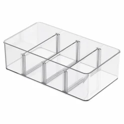 Clear Storage Bin with Dividers by Simply Tidy™