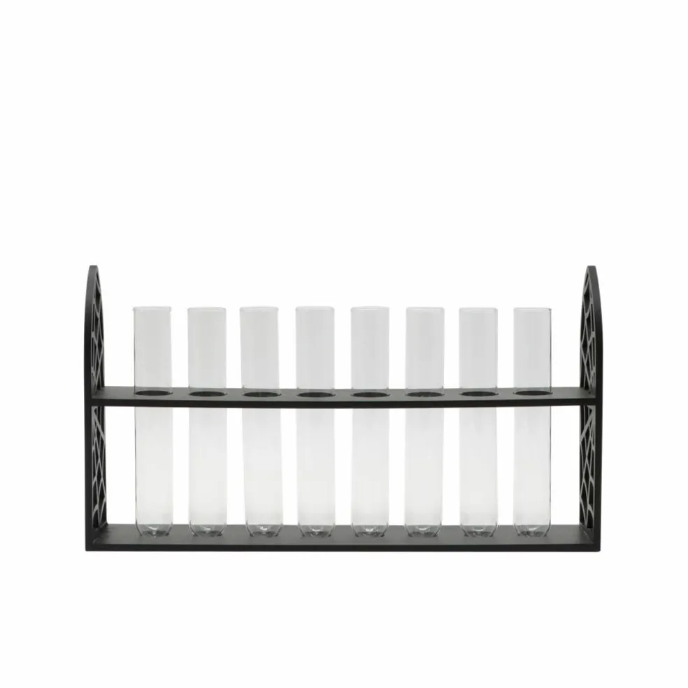 13" Clear Test Tube Vases with Black Spiderweb Arch Stand by Ashland®