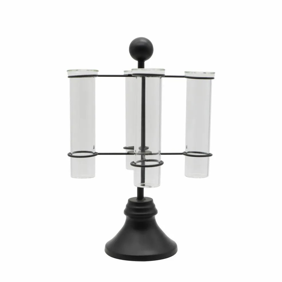 9.75" Clear Test Tube Vases with Black Metal Stand by Ashland®
