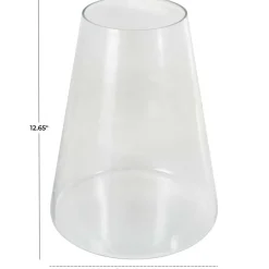 12.5" Clear Wide Cone-Shaped Glass Vase