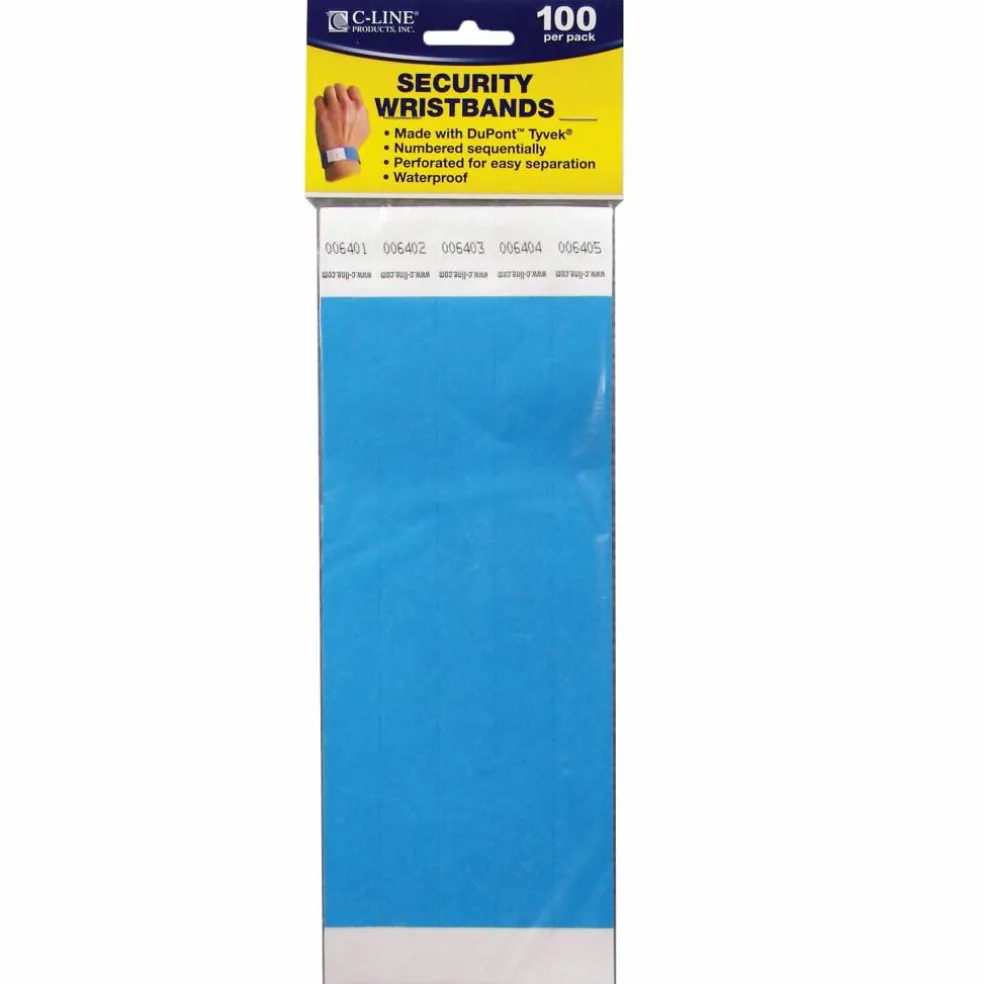 C-Line® DuPont™ Tyvek® Security Wristbands, Pack of 100