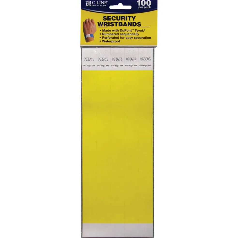 C-Line® DuPont™ Tyvek® Security Wristbands, Pack of 100