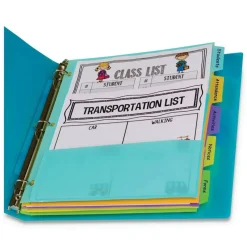 C-Line 11.5 in. x 10 in. 5-Tab Index Dividers with Multi-Pockets - Assorted (1-Set)