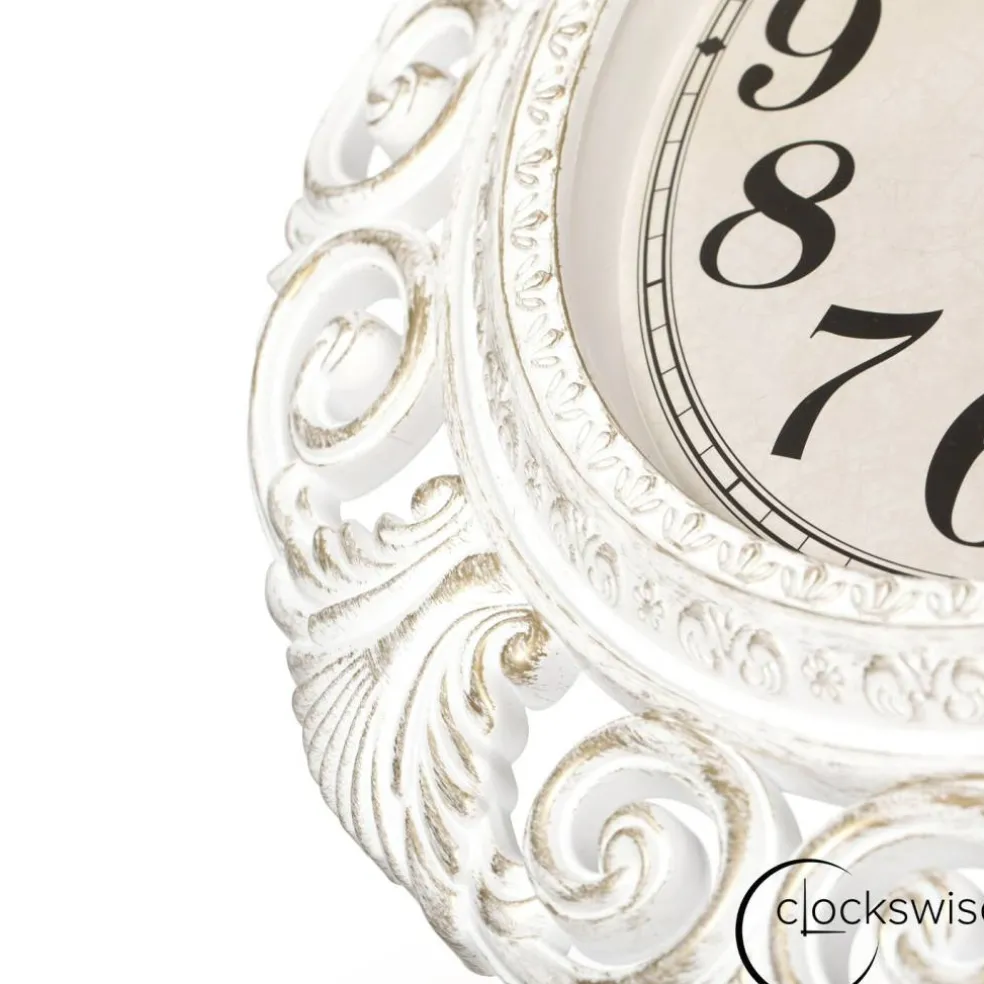Clockswise Classic Round Decorative Hanging Wall Clock with Scroll Frame for Home Entryway Living Room Bedroom Kitchen Office Hotels & Restaurants