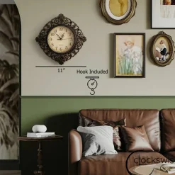 Clockswise Classic Round Decorative Hanging Wall Clock with Scroll Frame for Home Entryway Living Room Bedroom Kitchen Office Hotels & Restaurants