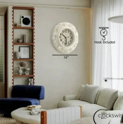 Clockswise Classic Round Decorative Hanging Wall Clock with Scroll Frame for Home Entryway Living Room Bedroom Kitchen Office Hotels & Restaurants