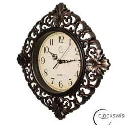 Clockswise Classic Round Decorative Hanging Wall Clock with Scroll Frame for Home Entryway Living Room Bedroom Kitchen Office Hotels & Restaurants