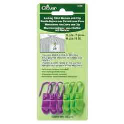 Clover Locking Stitch Markers with Clip