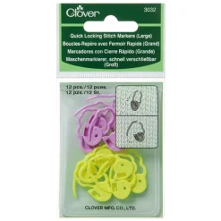 CloverĀ® Quick-Locking Stitch Markers, Large