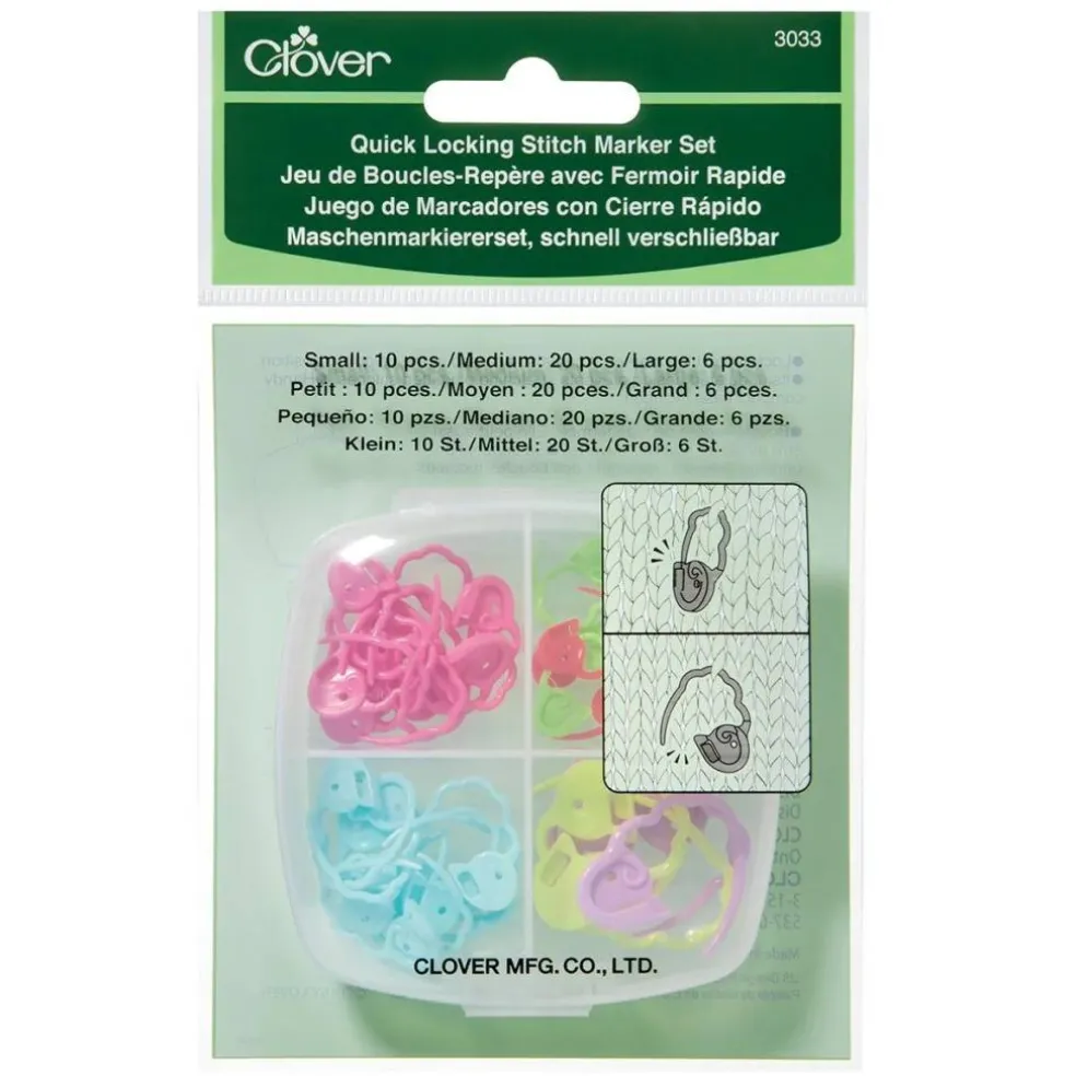 Clover Quick Locking Stitch Marker Set