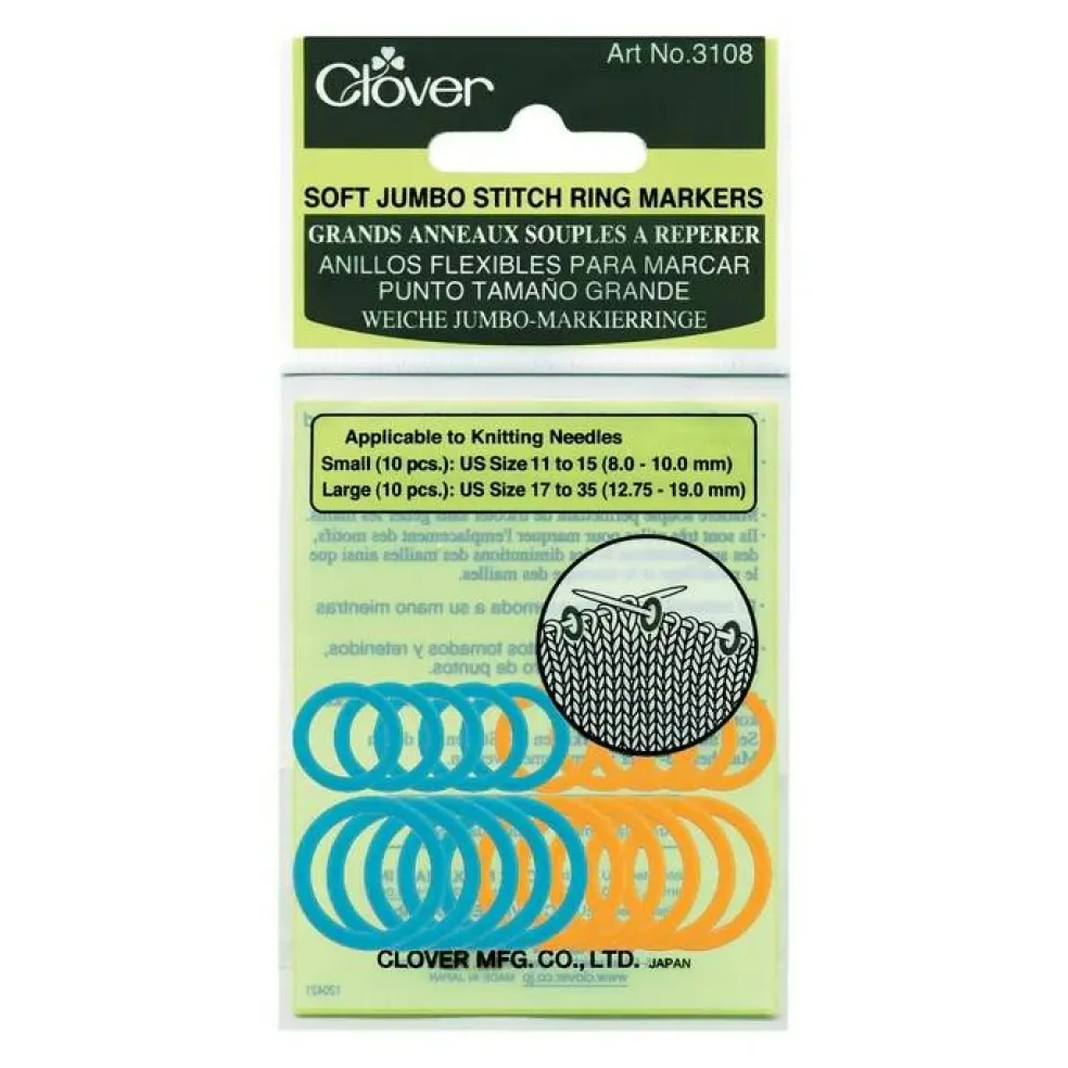Clover 3108 Soft Jumbo Stitch Ring Markers