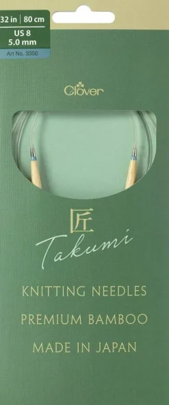 Clover Takumi Pro Bamboo Circular Knitting Needles 32