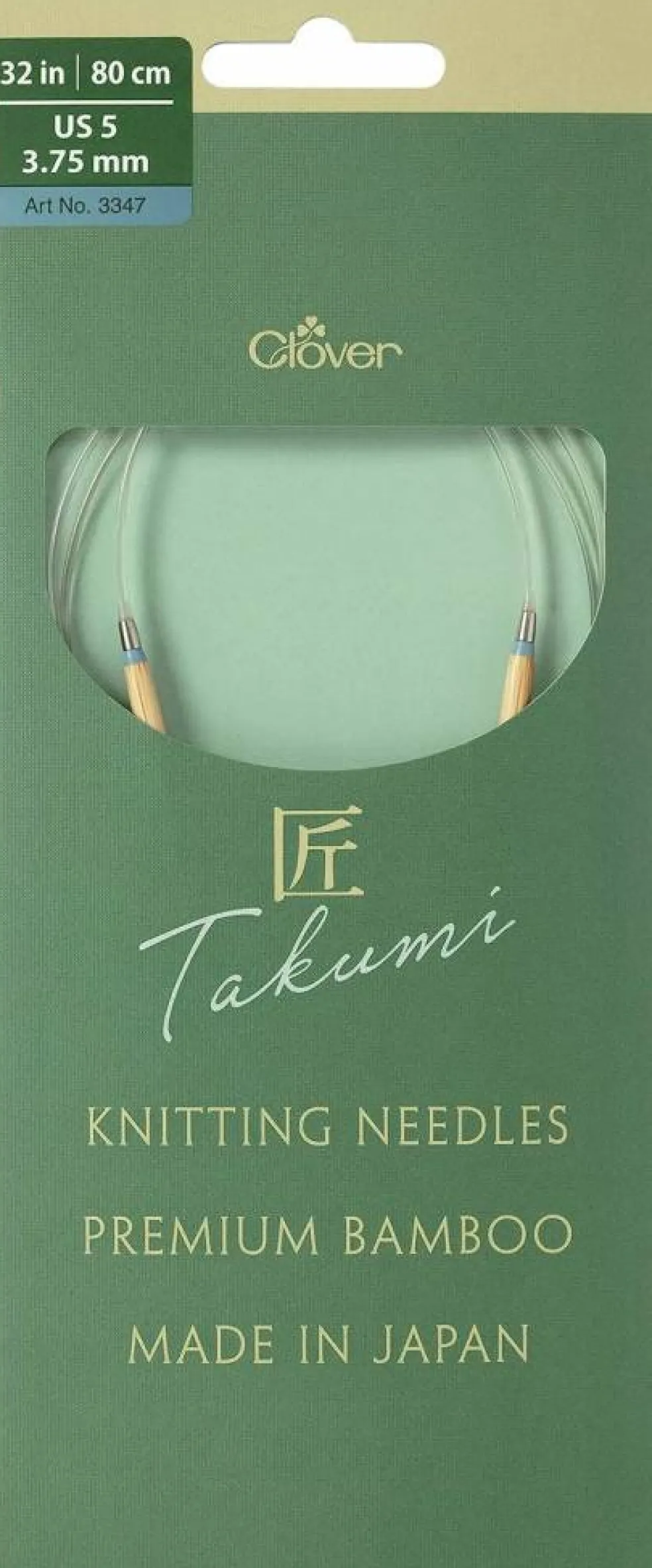 Clover Takumi Pro Bamboo Circular Knitting Needles 32"- US 0-15
