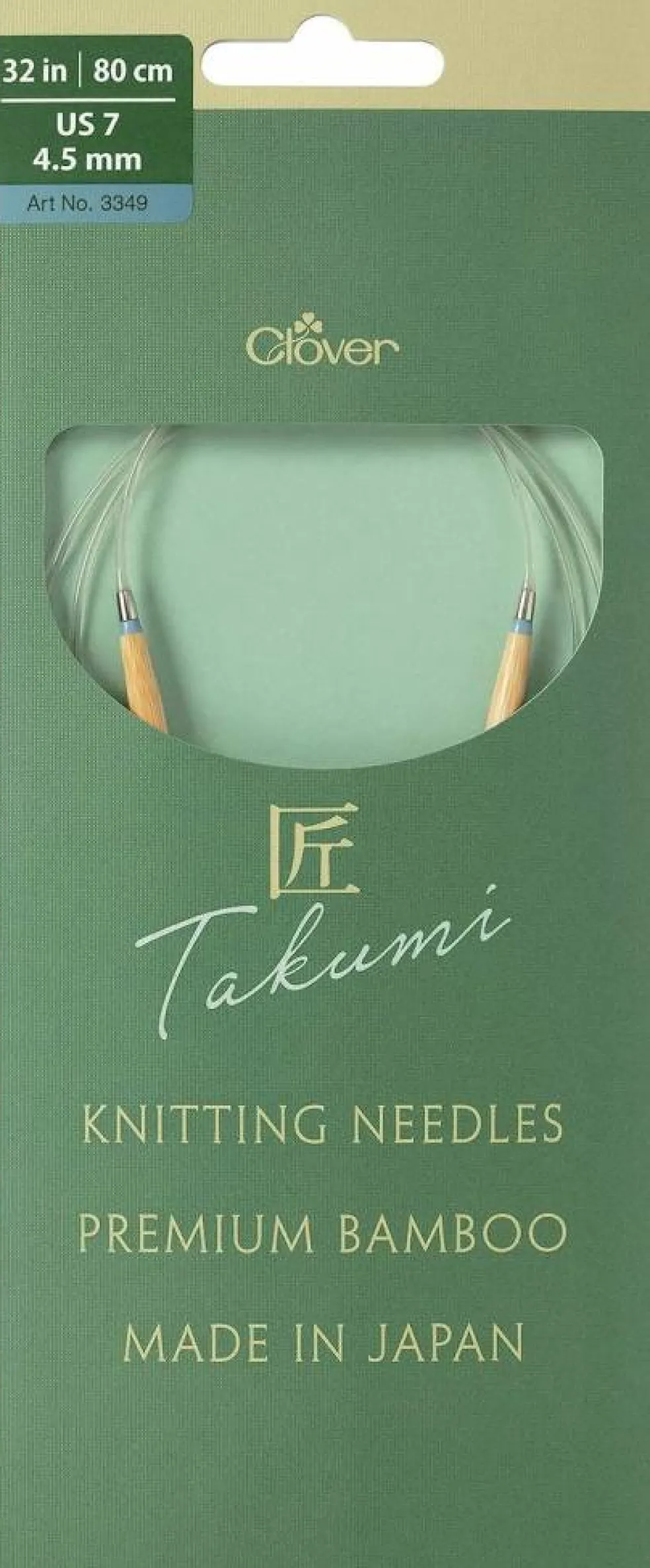 Clover Takumi Pro Bamboo Circular Knitting Needles 32"- US 0-15