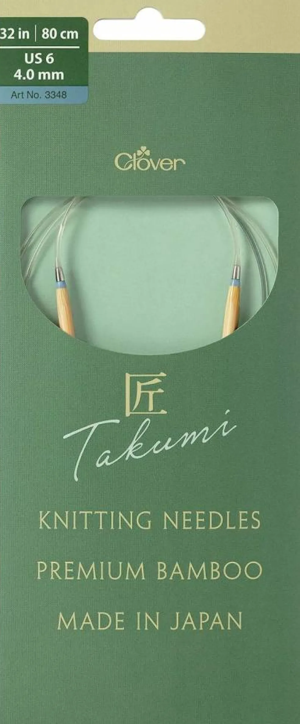 Clover Takumi Pro Bamboo Circular Knitting Needles 32"- US 0-15