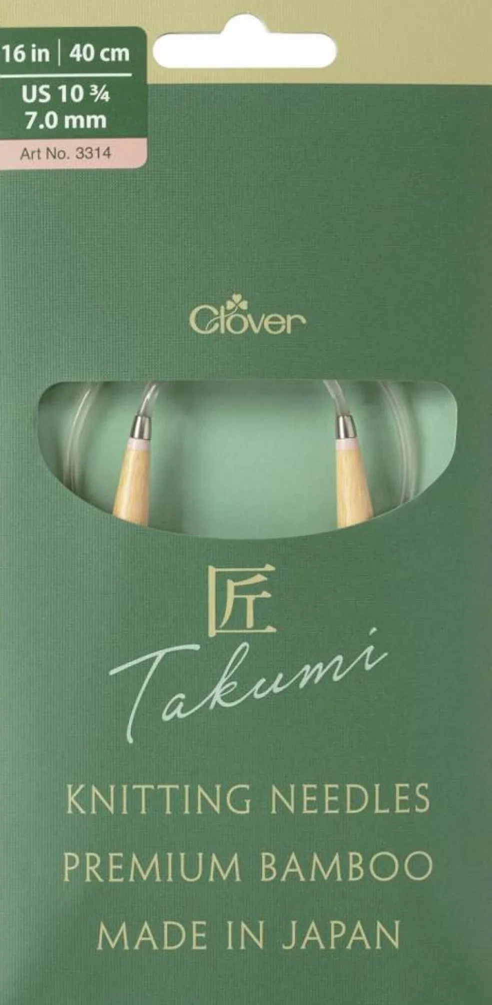 Clover Takumi Pro Bamboo Circular Knitting Needles 16"- US 0-15