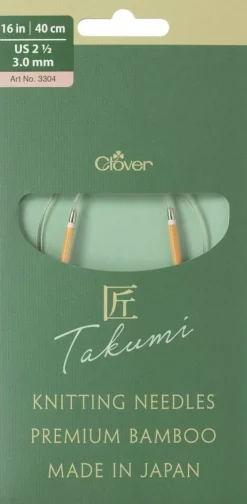 Clover Takumi Pro Bamboo Circular Knitting Needles 16