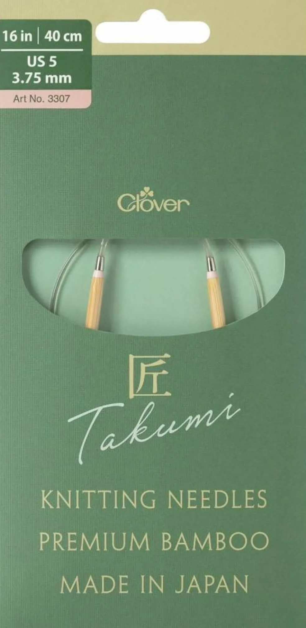 Clover Takumi Pro Bamboo Circular Knitting Needles 16"- US 0-15