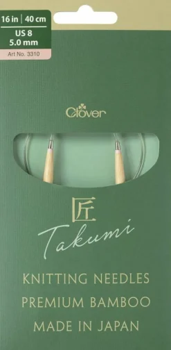 Clover Takumi Pro Bamboo Circular Knitting Needles 16