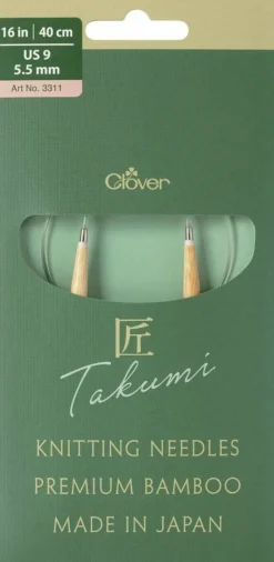 Clover Takumi Pro Bamboo Circular Knitting Needles 16