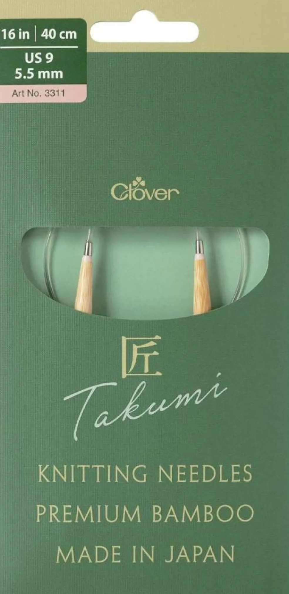 Clover Takumi Pro Bamboo Circular Knitting Needles 16"- US 0-15