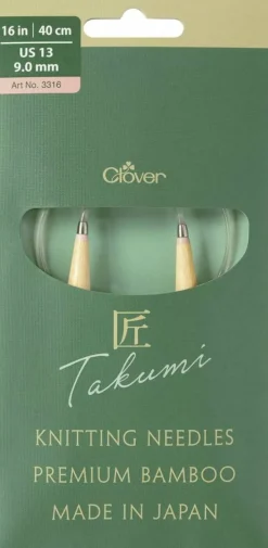Clover Takumi Pro Bamboo Circular Knitting Needles 16