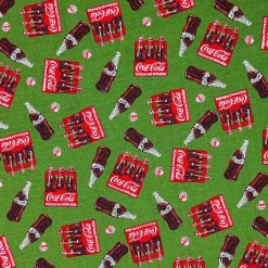 Coca Cola® Crate & Bottles Cotton Fabric
