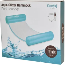 CocoNut Float 4ft. Aqua Glitter Hammock Pool Lounger