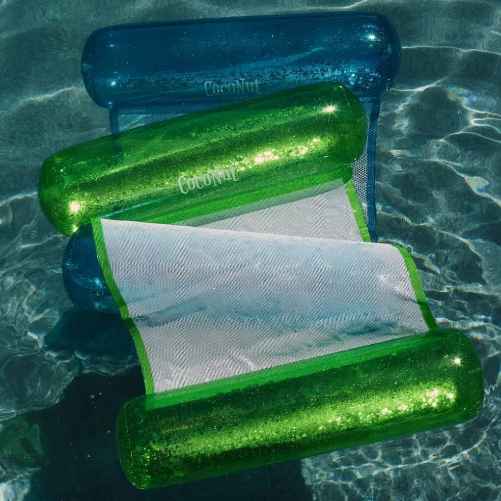 CocoNut Float 4ft. Green Glitter Hammock Pool Lounger