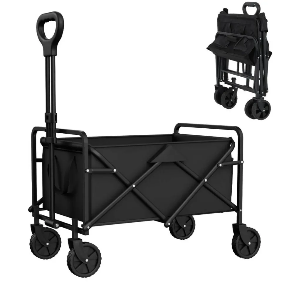 Collapsible Foldable Wagon, Utility Wagon Heavy Duty Garden Cart with Wheels