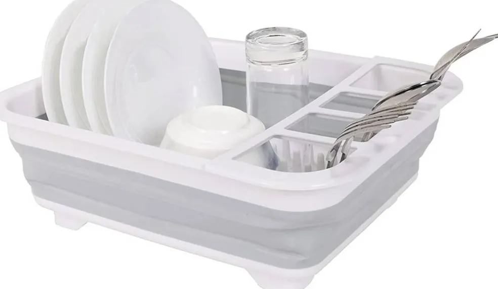 Collapsible Plastic Dish Rack - 3 Colors