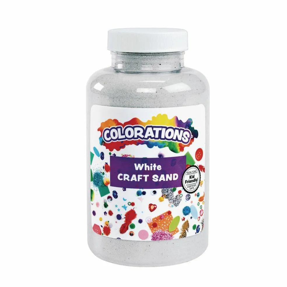 Colorations Colorful Vibrant Sand, 22 oz Jar, White