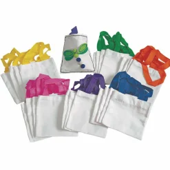 Colorations Decorate Your Own White Mini Blank Canvas Tote Bag, Set of 24
