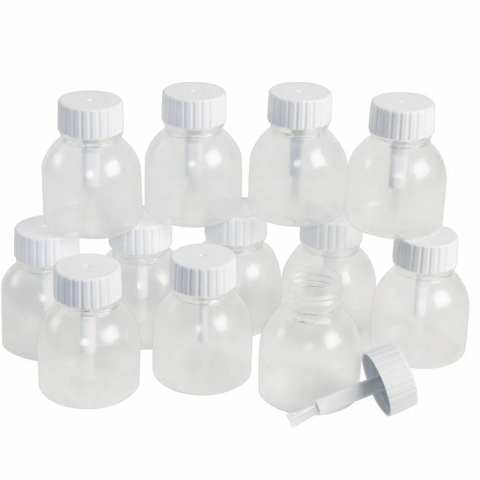 Colorations Glue Jars Set of 12, Empty Glue Bottles with Brushes