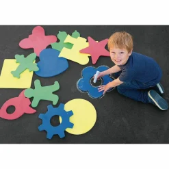 Colorations Sidewalk Art Chalk Stencils, 12 Shapes & Designs