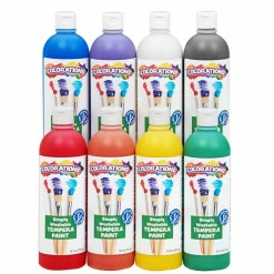 Colorations Simply Washable Tempera Paint, Rainbow Plus 8-Pack