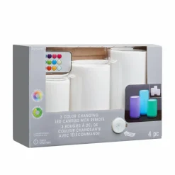 Color Changing 3 Piece Outdoor LED Pillar Candle Set with Remote by Ashland®