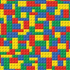 Colorful Building Blocks edible cake topper for 1/4 sheet cake or larger