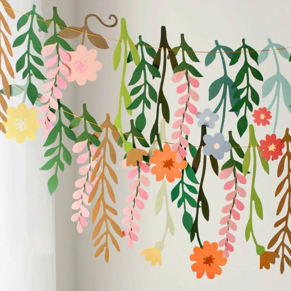 Colorful Wild Flower Garland Floral Banner